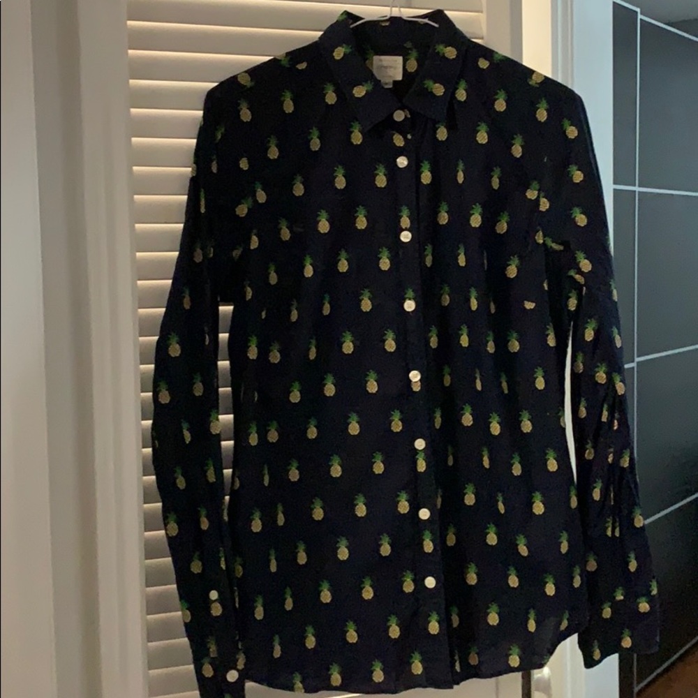 Navy patterned button-down - Picture 2 of 3